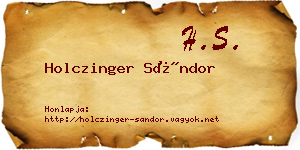 Holczinger Sándor névjegykártya